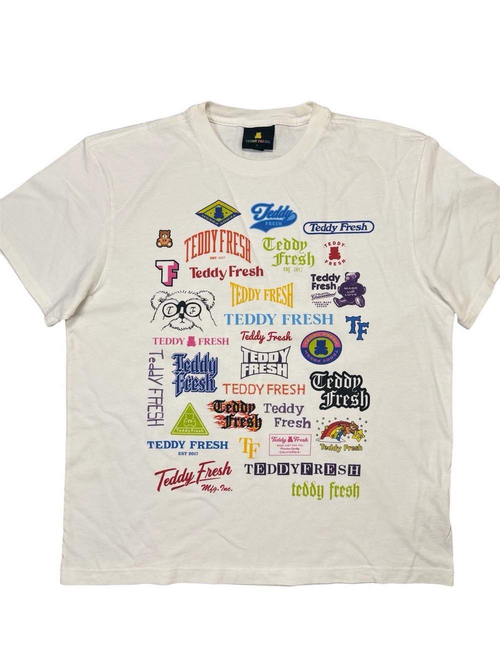Teddy Fresh White Multi-Logo Graphic Tee
